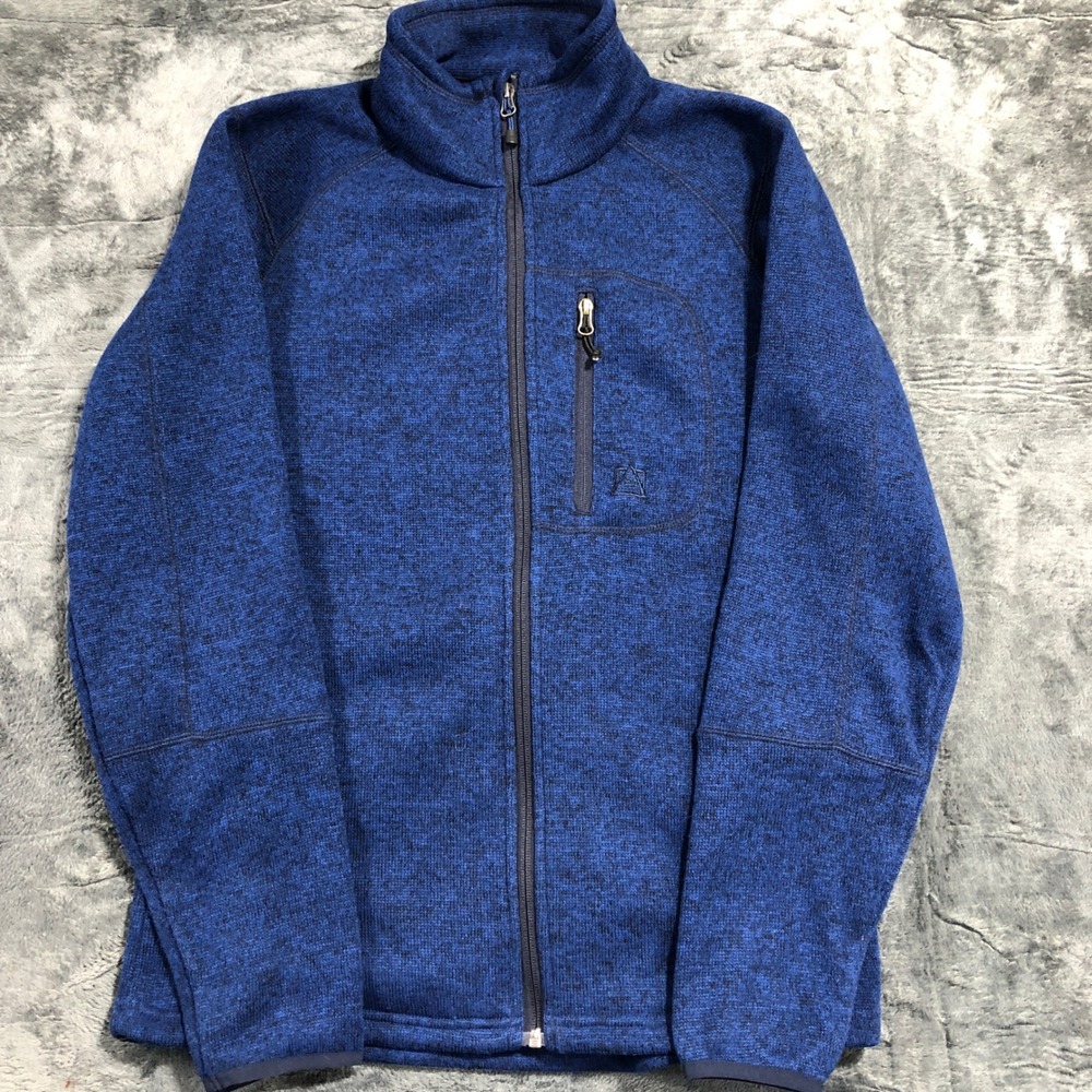 Avalanche Sweater Fleece Jacket Mens Medium Blue‎ Full Zip Mock Neck RN 83520